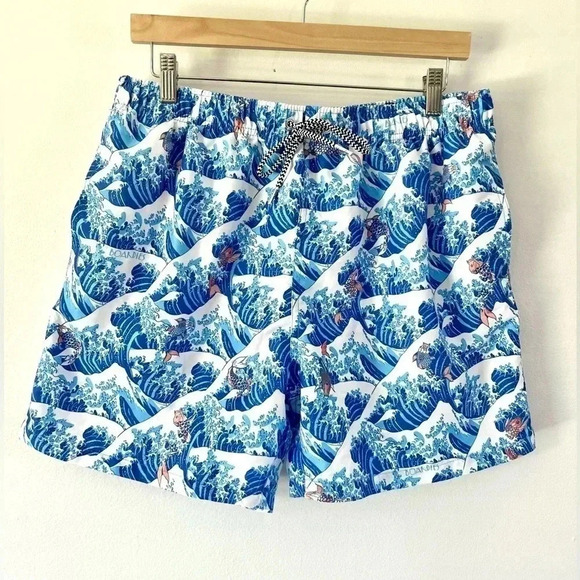 Boardies Koi Fish & Waves Lined Swim Trunks Size XL - Picture 1 of 13